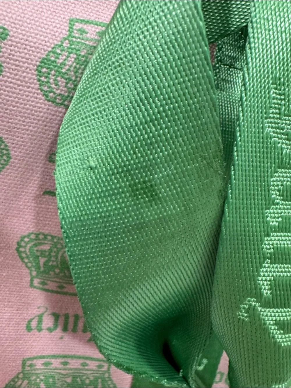 NWT- Juicy Couture Pink Tote with Green Trim and Matching Accessoriest